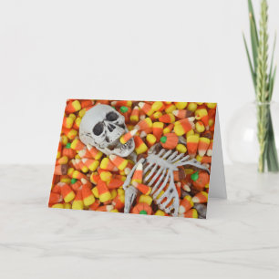 Carte Squelette D'Halloween En Corne De Bonbons