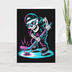 Carte Squelette d'Halloween Hockey Drip Garçons Jeunesse