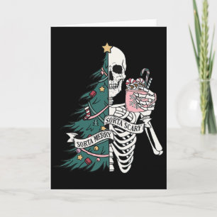 Carte Squelette drôle de Noël plutôt joyeux plutôt effra