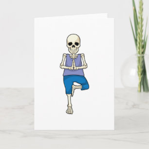Carte Squelette en étirement de yoga