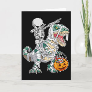 Carte Squelette en train de danser Dab Dinosaure Trex Ha