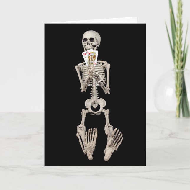 Carte Squelette Halloween Mariage Félicitations (Devant)