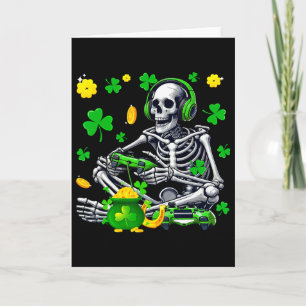 Carte Squelette jouant jeu joueur St. Patrick sham