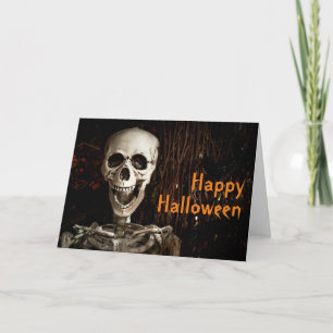 Carte Squelette qui rit Halloween Personnalisable