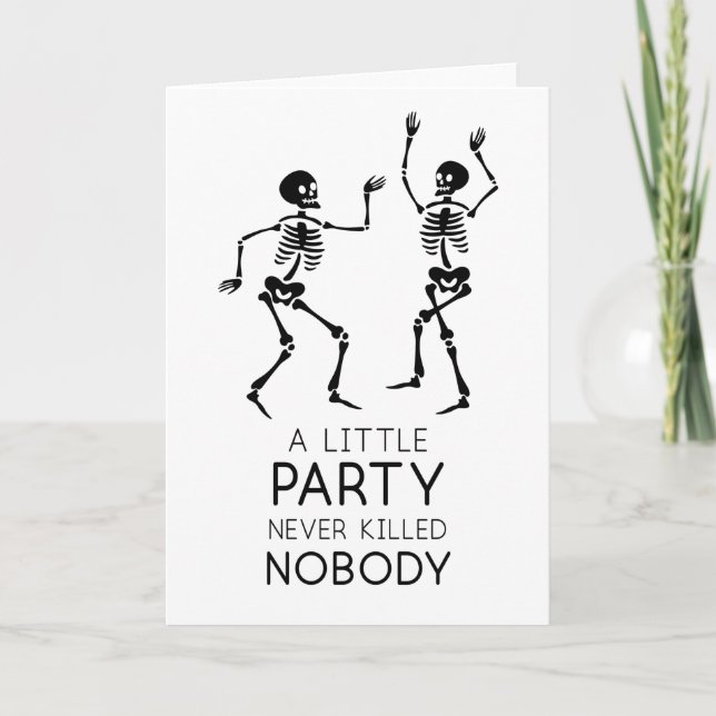 Carte Squelettes dansants de Halloween contemporains (Devant)