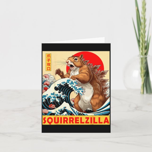 Carte Squirrel Japanese Art Funny Squirrel For Men Women (Devant)