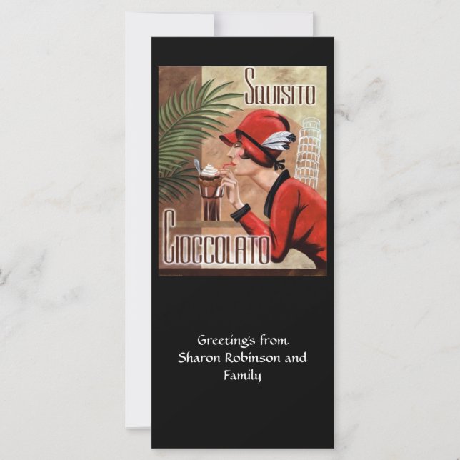 Carte Squisito Cioccolato Italienne Chocolate Femme en R (Devant)