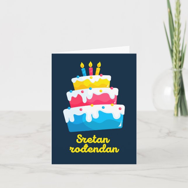 Carte Sretan rođendan, Joyeux anniversaire croate (Devant)