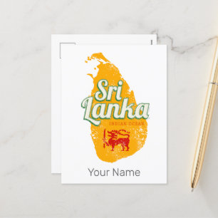 Carte Sri Lanka Vintage Holiday Island Souvenir
