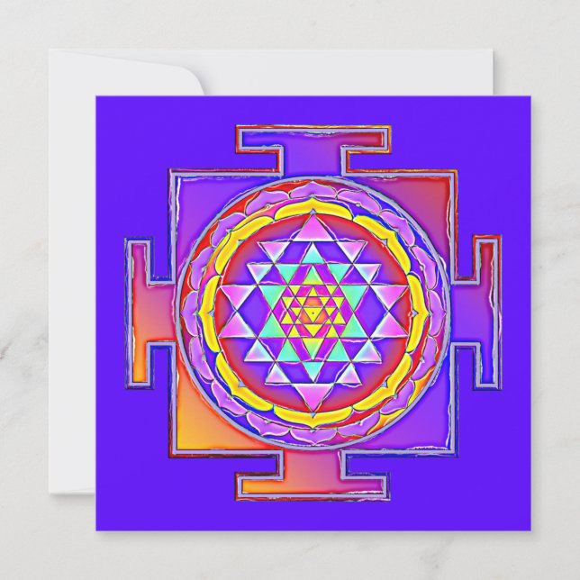 Carte Sri Yantra - Symbole hindouiste Design 1 (Devant)