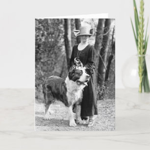 Carte St Bernard et Boston Terrier, 1925