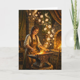Carte St Brigid Blacksmith Fairies Flowers Fantasy Art