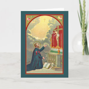 Carte St. Camillus prier avant un crucifix (M 020)