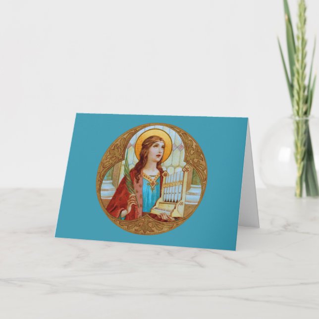 Carte St. Cecilia de Rome (BK 003) Salutation blanche (Devant)