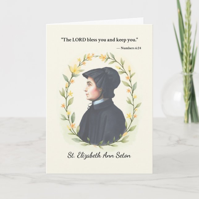 Carte St Elizabeth Ann Seton La paix et les bénédictions (Devant)