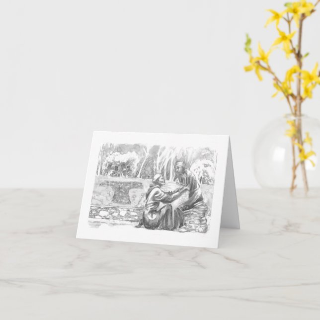 Carte St. Francis and the Leper (Fleur jaune)