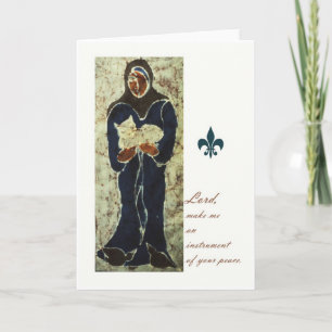 Carte St. Francis Holding a Cat, Saint Card catholique