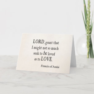 Carte St Francis vintage de seigneur Love Quote de Dieu
