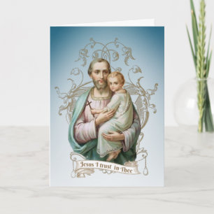 Carte St. Joseph  Enfant Jésus Saint Religieux Catholiqu