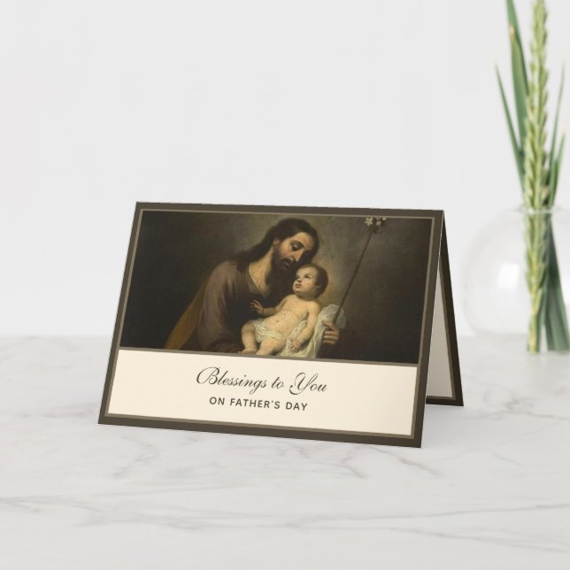 Carte St Joseph Fête des pères Jésus Religieux (Devant)