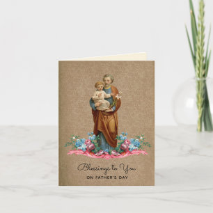 Carte St. Joseph Jésus Fête des Pères Catholique Religie