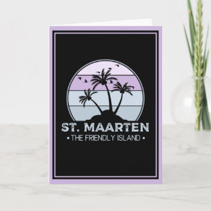 Carte St. Maarten La île amicale rétro Sint Martin