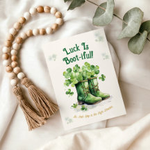 St. Patrick’s Day Boots Luck Funny Greeting Card