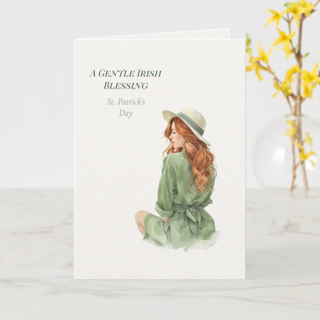 Carte St. Patrick’s Day Irish Luck Poetic Greeting Card (Fleur jaune)