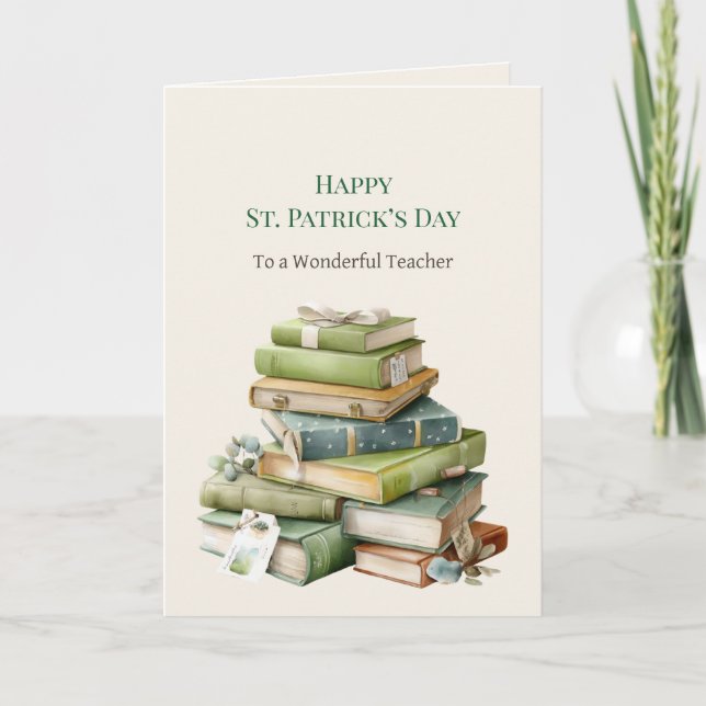 Carte St. Patrick’s Day Teacher Greeting Card (Devant)