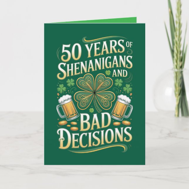 Carte  St. Patrick's Day  50th Birthday Card (Devant)