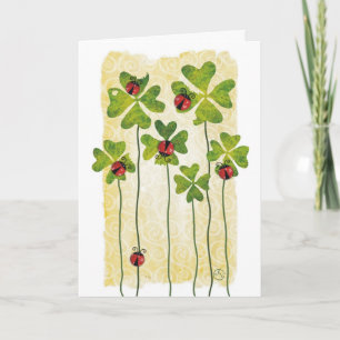 Carte st. patrick's day clover & ladybugs