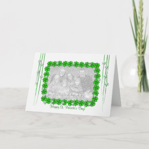 Carte St. Patrick's Day Clover Stars Wide (cadre photo)