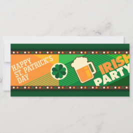 Carte St Patrick's Day Parti Shamrock irlandais