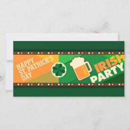 Carte St Patrick's Day Parti Shamrock irlandais