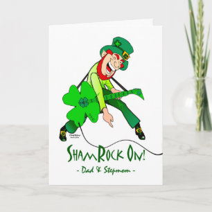 Carte St. Patrick's Day pour papa et StepMom, Leprechaun