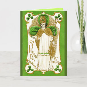 CARTE ST.PATRICK'S DAY SHAMROCKS VERTS ET TRINITÉ