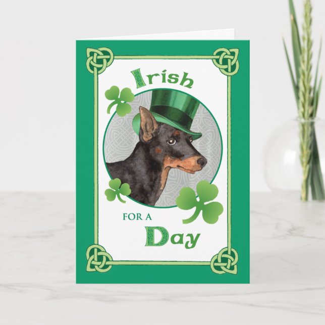Carte St. Patrick's Day Toy Manchester Terrier (Devant)