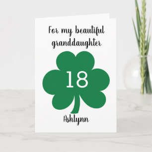 Carte St. Patrick's Green Cloverleaf 18e anniversaire