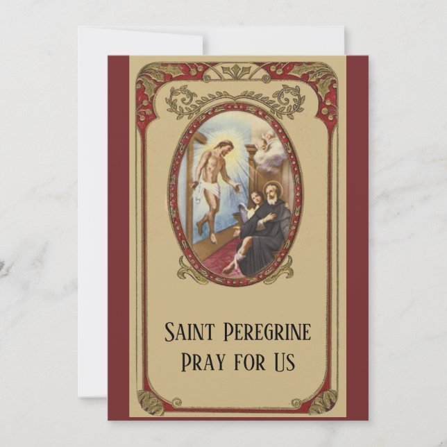 Carte St. Peregrine Patron Saint du Cancer Patients (Devant)