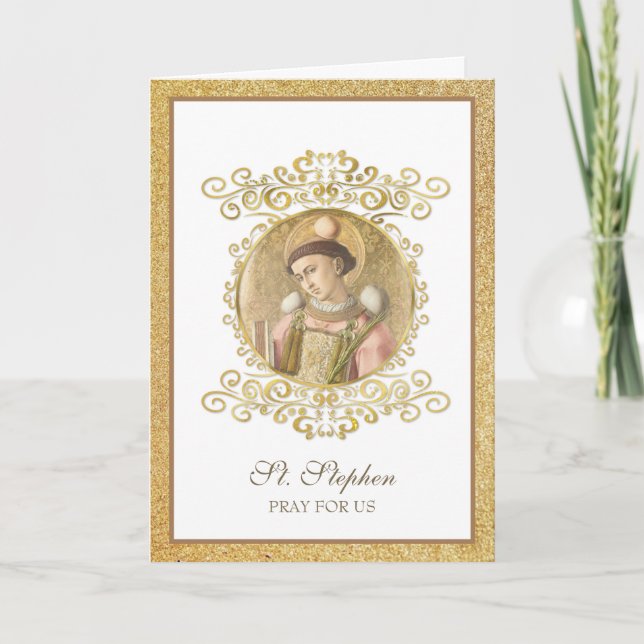 Carte St. Stephen Patron catholique Saint des diac (Devant)