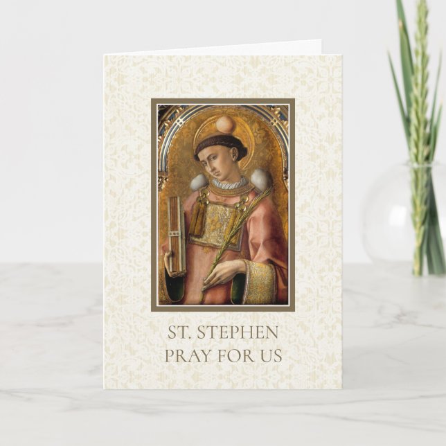 Carte St. Stephen Patron catholique Saint des diacres (Devant)