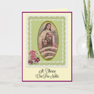 Carte St.Therese la petite prière de fleur