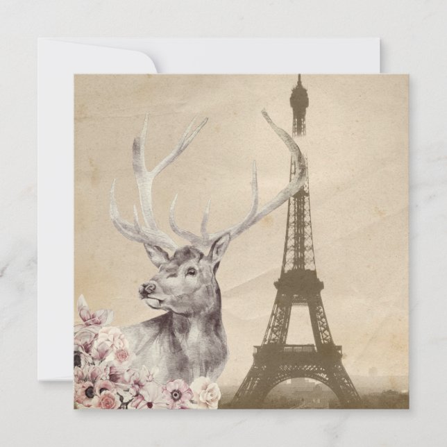 Carte Stag Fleur & Tour Eiffel (Devant)