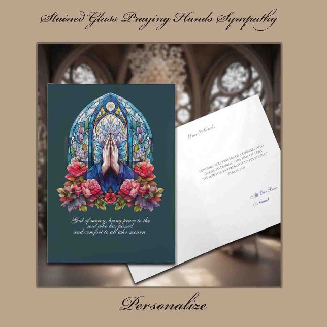 Carte Stained Glass Praying Hands Sympathy (Créateur téléchargé)