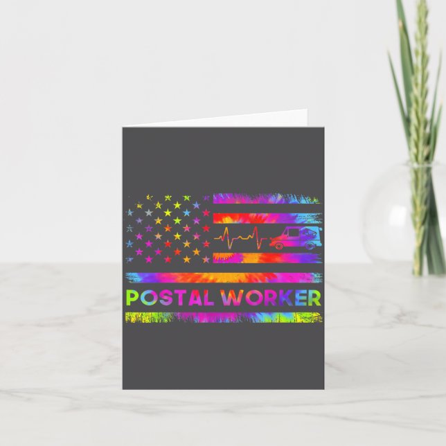 Carte Stal Worker Tie Dye Proud Mail Carrier Mail Lady P (Devant)