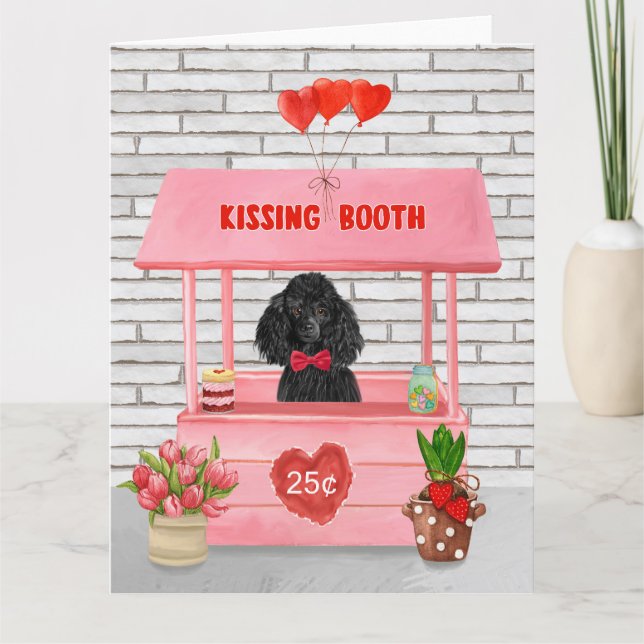 Carte stand de bisous de la Saint-Valentin pour caniche (Devant)