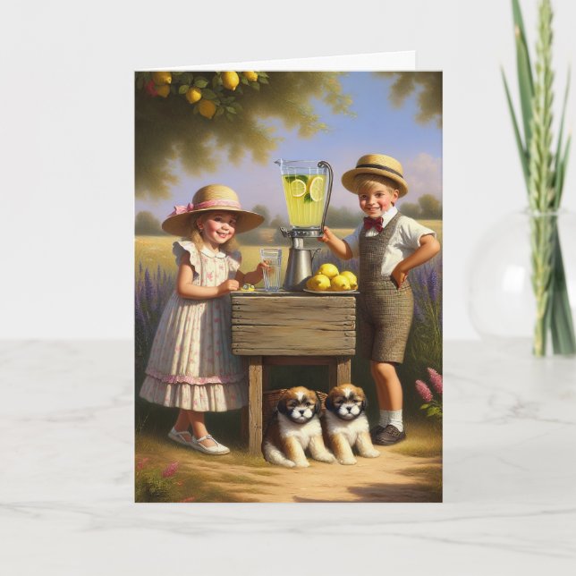 Carte Stand Retro Lemonade Avoir un bon été (Devant)