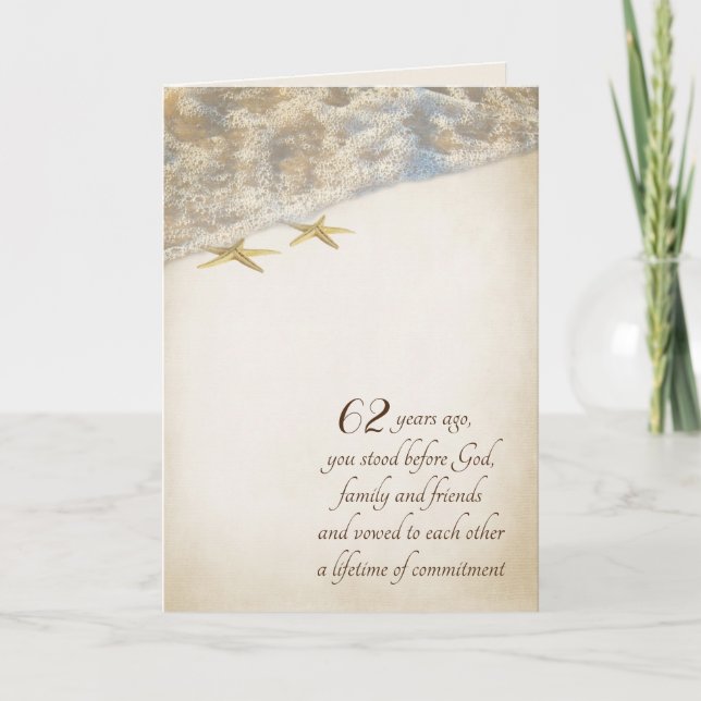 Carte Starfish 62e anniversaire (Devant)