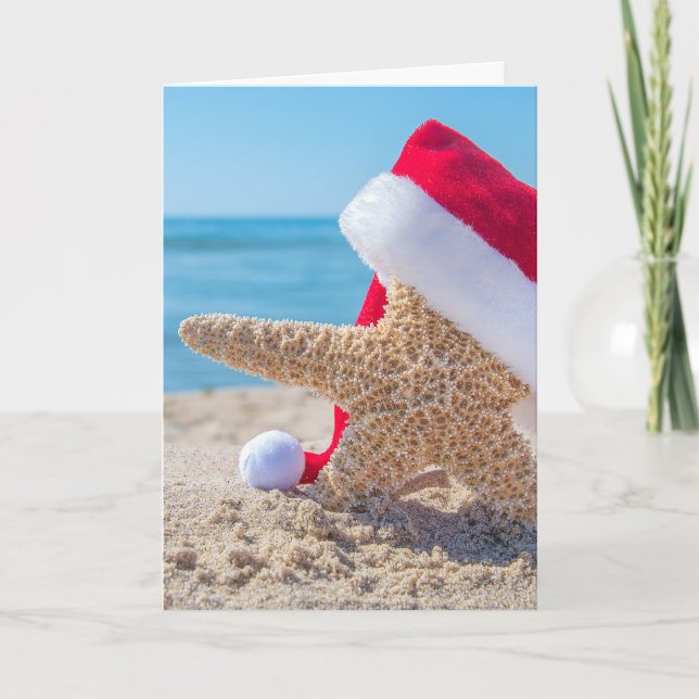 Carte Starfish de Noël sur la plage (Devant)