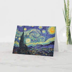 Carte Starry Night Bleu Jaune Peinture par van Gogh